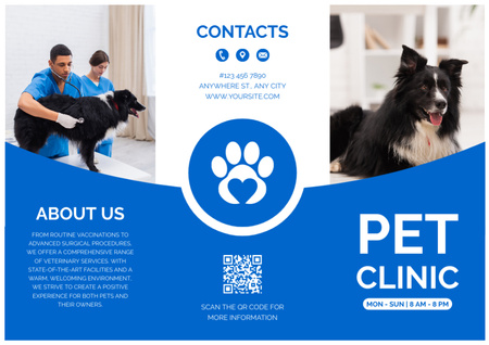 Evcil Hayvan Kliniği Promosyonu Brochure Tasarım Şablonu