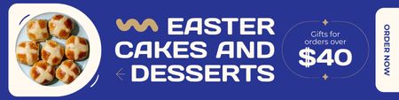 Designvorlage Angebot an süßen Osterkuchen und Desserts mit Keksen für Twitter