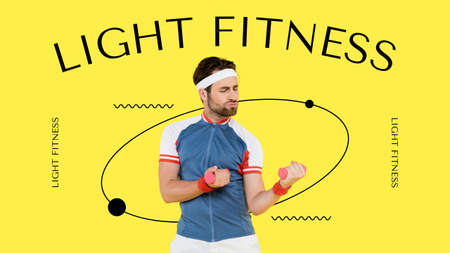 Light Fitness With Man Youtube Thumbnail Design Template