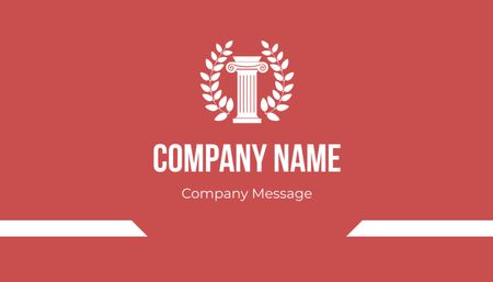 Platilla de diseño Specially Crafted Company-Branded Worker Profile With Classic Emblem Business Card US