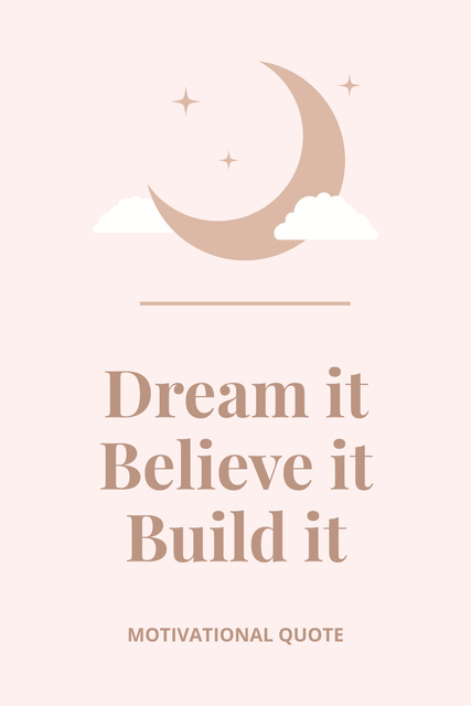 Inspirational Quote with Illustration of Moon Pinterest Modelo de Design