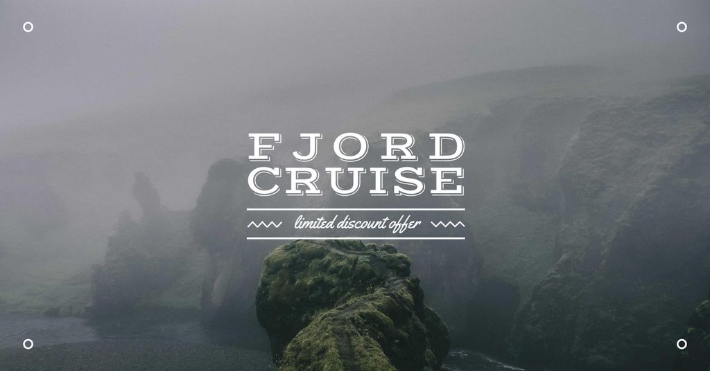 Ontwerpsjabloon van Facebook AD van Fjord Cruise Promotion Scenic Norway View