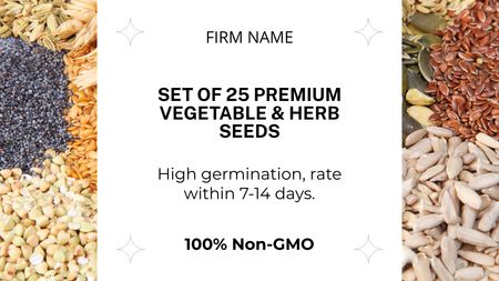 Offer of Vegetable and Herb Seeds Label 3.5x2in Design Template