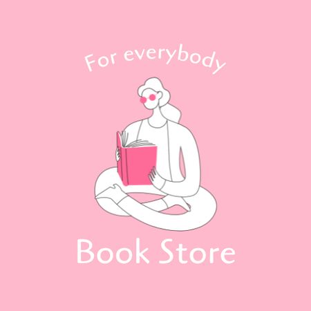 Woman Reading Book Animated Logo Design Template