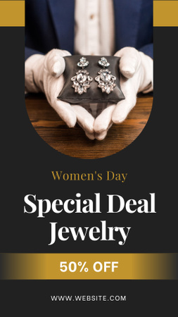 Ontwerpsjabloon van Instagram Story van Special Offer of Jewelry on Women's Day