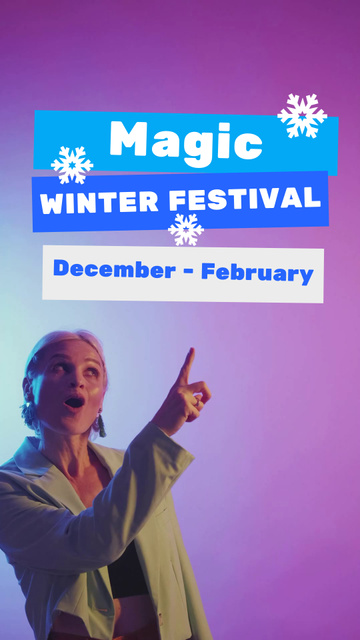 Plantilla de diseño de Magic Winter Festival Announcement TikTok Video 
