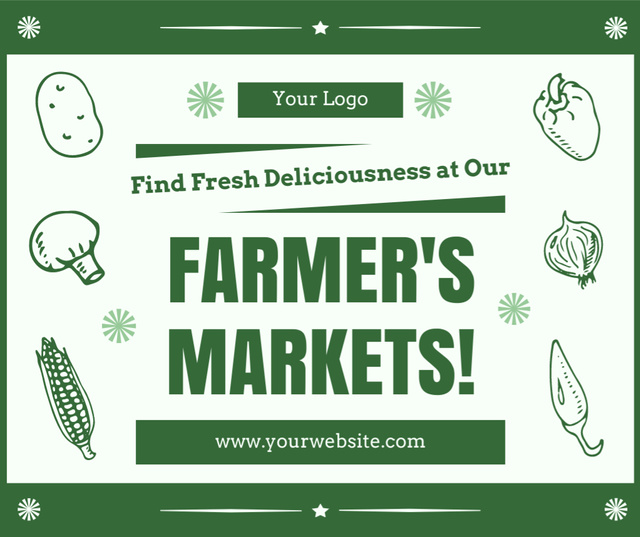 Selling Fresh Deliciousness at Our Farmers Market Facebook Modelo de Design