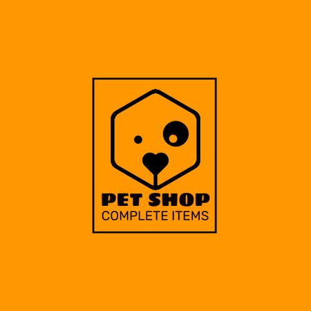 Pet Shop with Abstract Puppy Logo Design Template