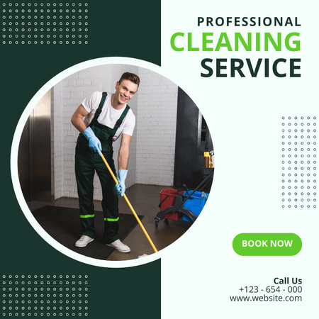 Cleaning Service Advertisement Instagram Design Template