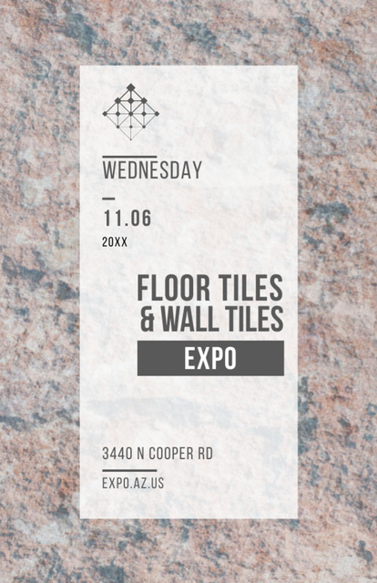 Tiles Exposition Event Announcement on Marble Light Texture Flyer 5.5x8.5in Design Template