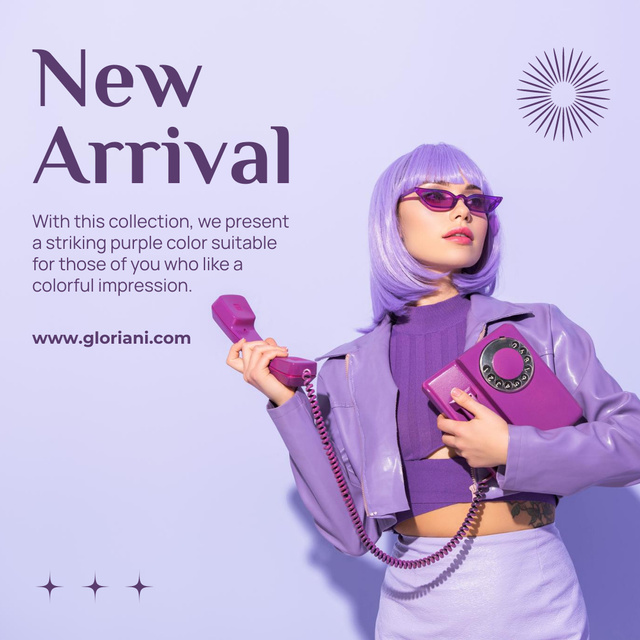 Designvorlage New Collection of Purple Female Fashion für Instagram