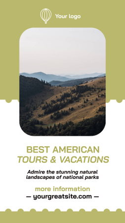 Καλύτερη προσφορά αμερικανικού ταξιδιού Instagram Story Πρότυπο σχεδίασης