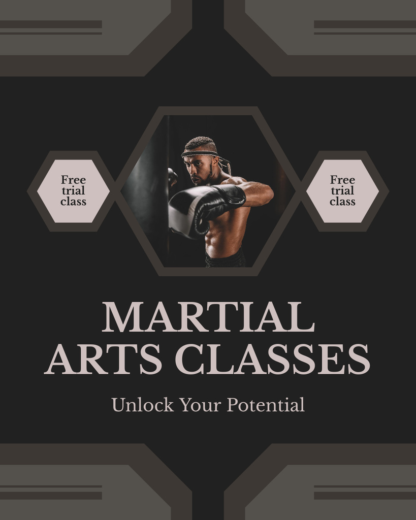 Designvorlage Martial arts für Instagram Post Vertical