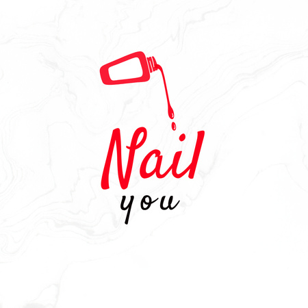 Designvorlage Glamouröses Angebot an Nagelstudio-Dienstleistungen mit Nagellack in Weiß für Logo