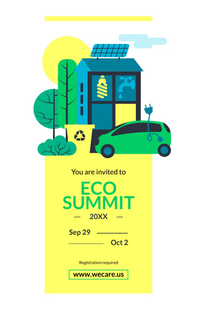 Eco Summit concept with Sustainable Technologies Invitation 4.6x7.2in Design Template