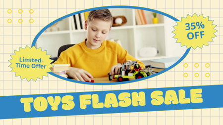 Ontwerpsjabloon van Full HD video van Beperkte aanbieding op speelgoed met jongen