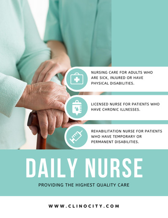 Platilla de diseño Nursing Services Offer Ad Poster 8.5x11in