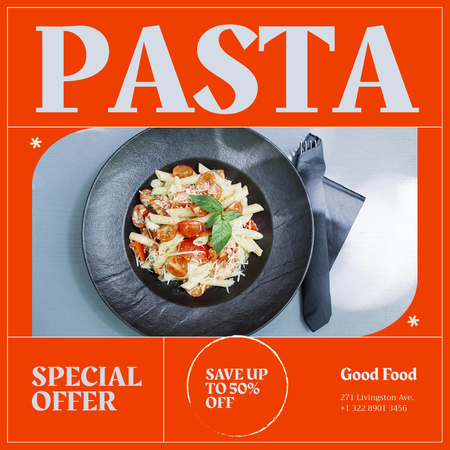 Pasta Discount Offer Instagram AD Design Template