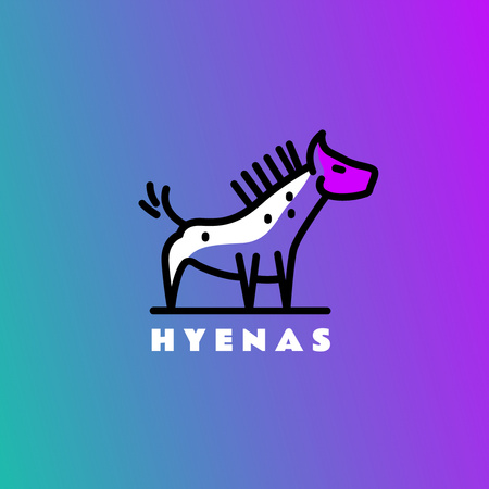 Sport Team Emblem with Hyena Logo Modelo de Design