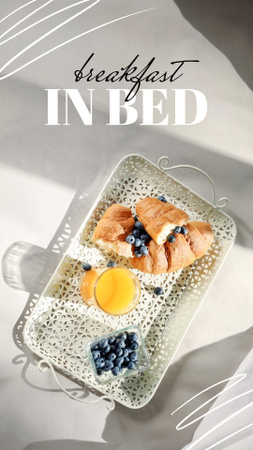 Ontwerpsjabloon van Instagram Video Story van Yummy Breakfast in bed