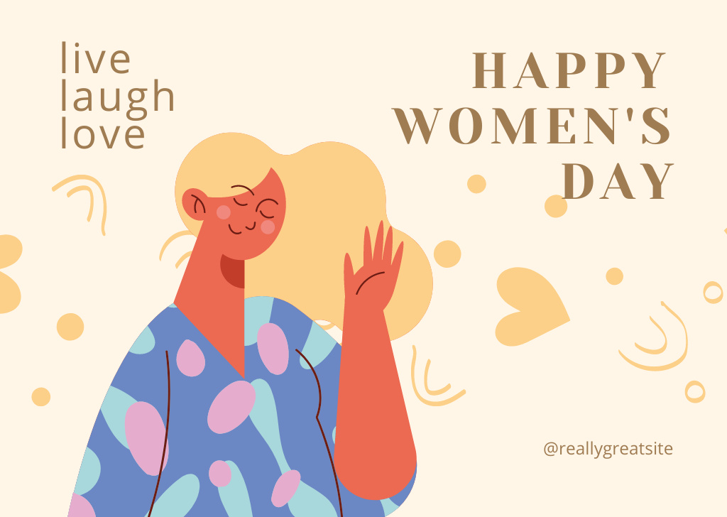 Cute Inspirational Phrase on International Women's Day Cardデザインテンプレート
