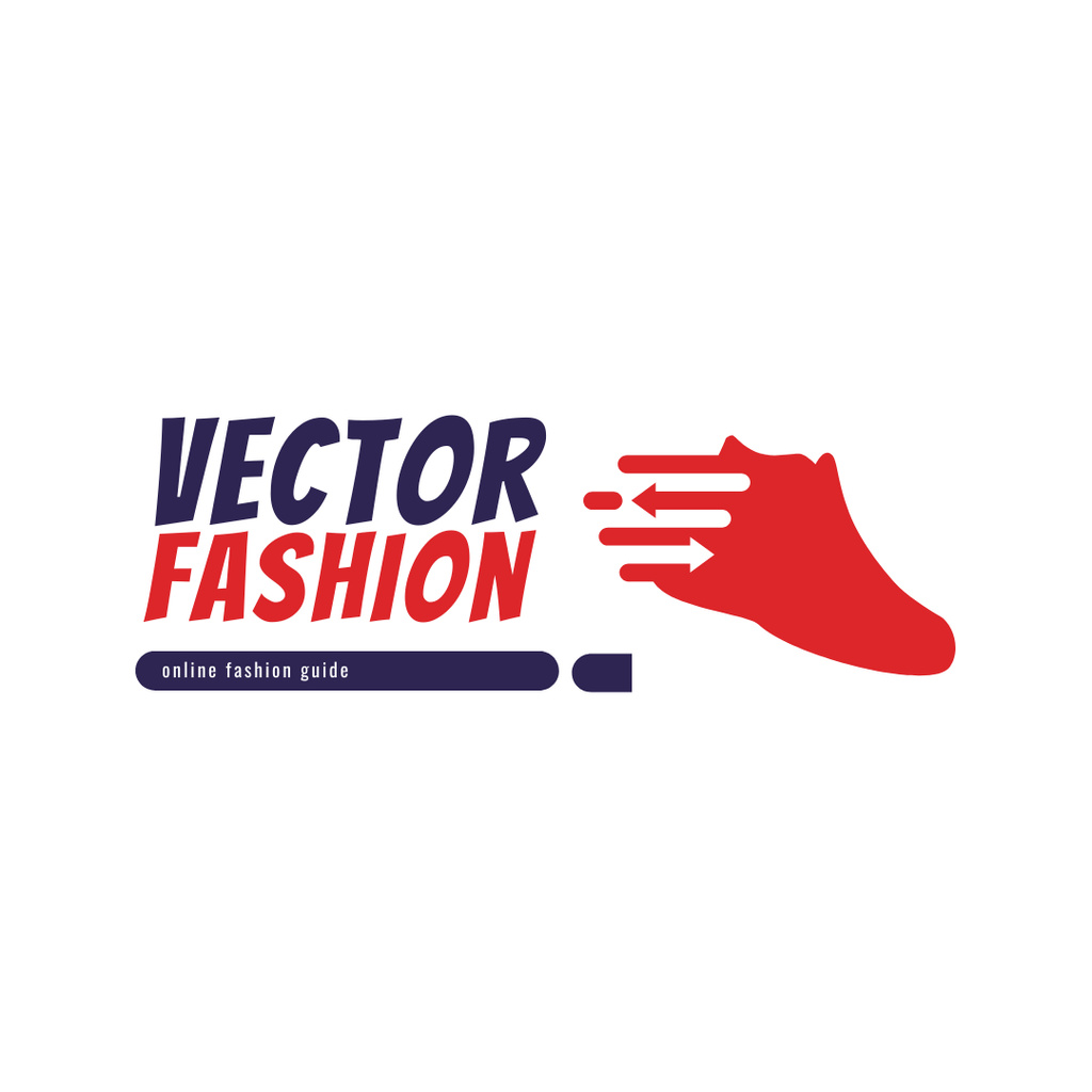 Designvorlage Fashion Guide with Running Shoe in Red für Logo 1080x1080px