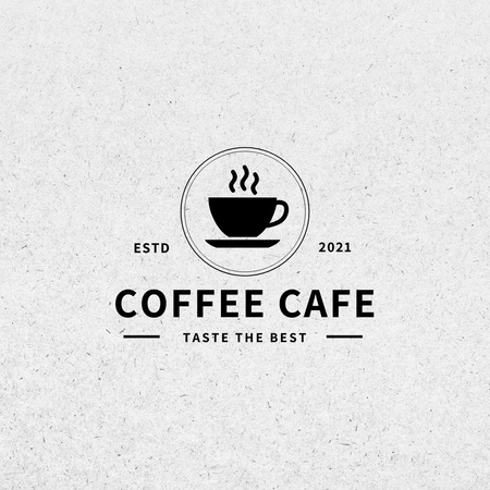 Coffee Shop Ad with Cup of Best Coffee Logo 1080x1080pxデザインテンプレート