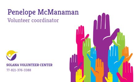 Volunteer Coordinator Contacts Information Business card Design Template