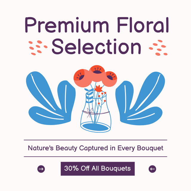 Flower Arrangement Service with Premium Flower Varieties Instagram AD Šablona návrhu