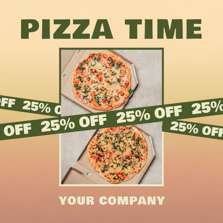Pizza Offer with Discount Instagram Tasarım Şablonu