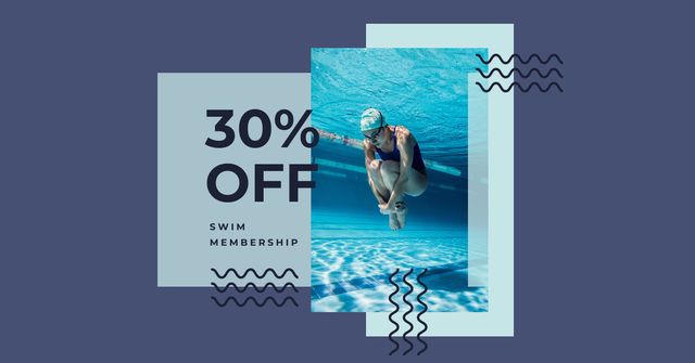 Designvorlage Swim Membership Discount Offer für Facebook AD