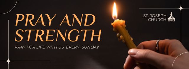 Pray Invitation with Candle Facebook cover tervezősablon