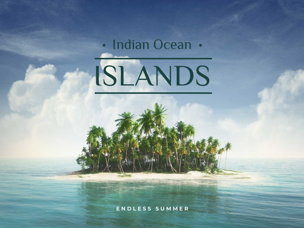 Island with Palms in Ocean Presentation Modelo de Design