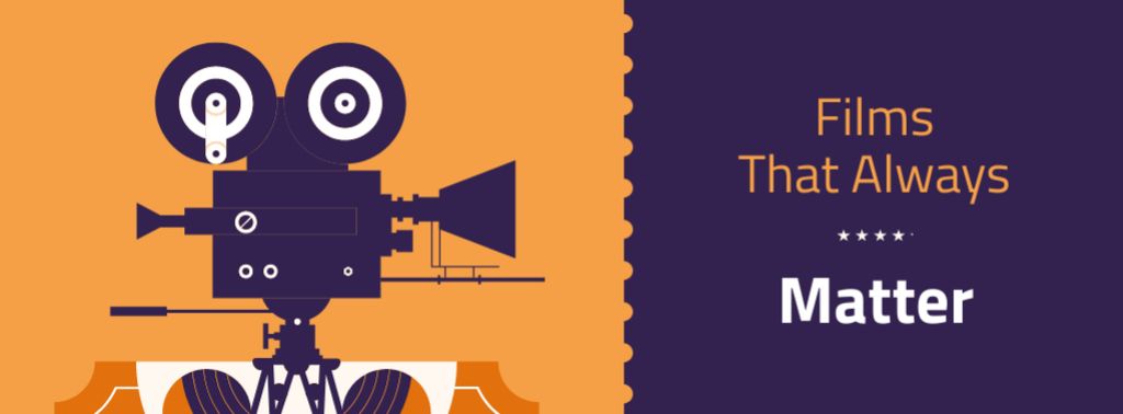 Film Festival Announcement with Movie Projector Facebook cover tervezősablon
