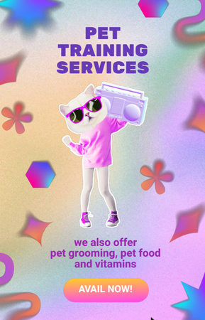 Plantilla de diseño de Oferta de servicios de entrenamiento de mascotas en estilo cursi IGTV Cover 