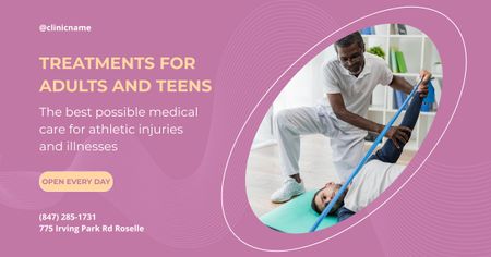 Treatment Center for Adults and Teens Facebook AD Design Template