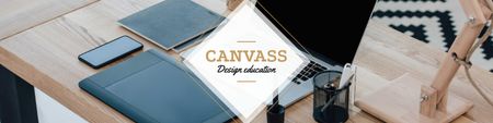 Ontwerpsjabloon van LinkedIn Cover van Design School Aanbieding