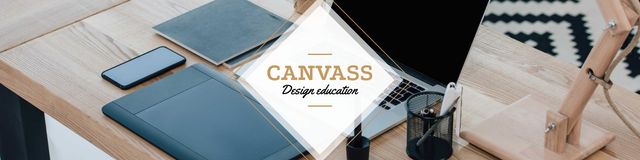 Ontwerpsjabloon van LinkedIn Cover van Design School Offer