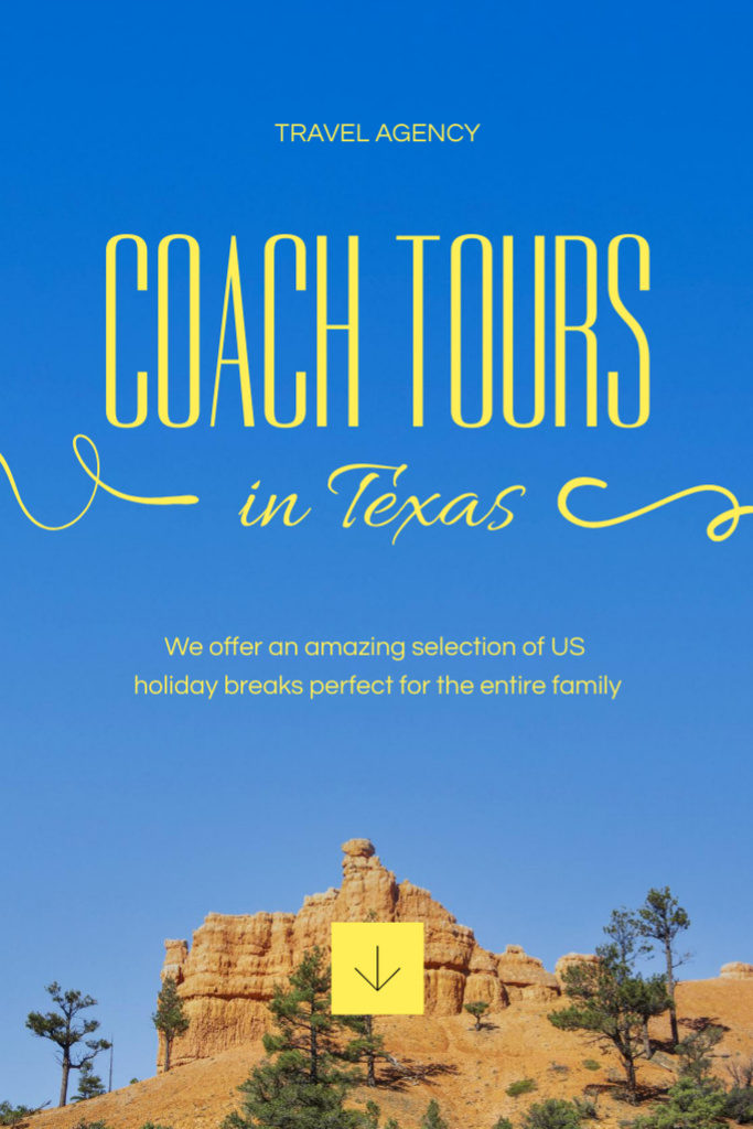 Travel Agency Ad with Offer of Coach Tours Flyer 4x6in tervezősablon
