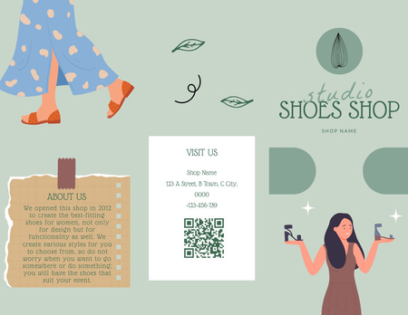Fashion Women's Shoes Sale Announcement Brochure 8.5x11in Design Template