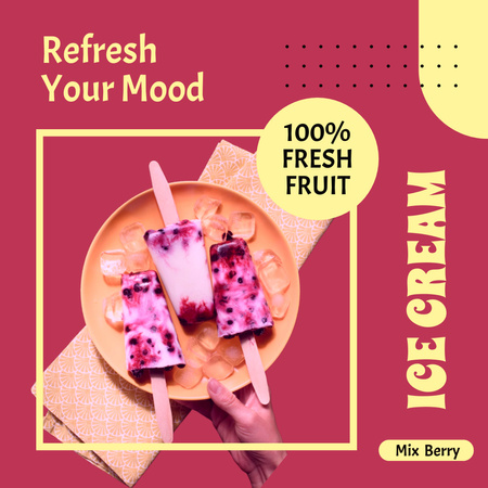 Nabídka ovocné zmrzliny Instagram Šablona návrhu