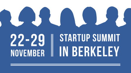Startup Summit Announcement Businesspeople Silhouettes FB event cover Tasarım Şablonu