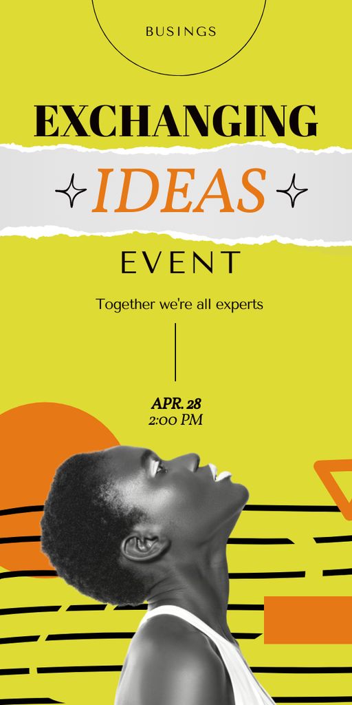 Platilla de diseño Exchanging Ideas Event with Black Woman Graphic