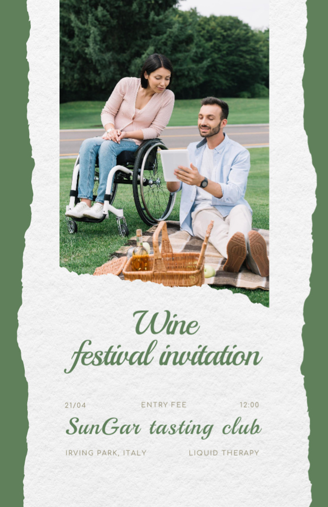 Wine Tasting Festival Announcement Outdoors Invitation 5.5x8.5inデザインテンプレート