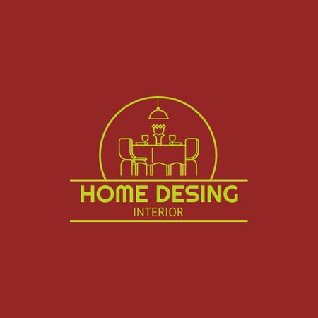 Ontwerpsjabloon van Logo van Interior Design Offer