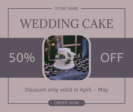 Pastry Shop Offering with Wedding Cake and Cupcakes Facebook Design Template