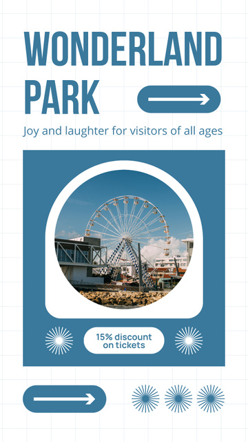 Dazzling Attractions For Guests In Wonderland Park Instagram Story – шаблон для дизайна