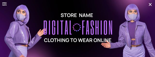 Ontwerpsjabloon van Facebook Video cover van Mobile App of Digital Fashion