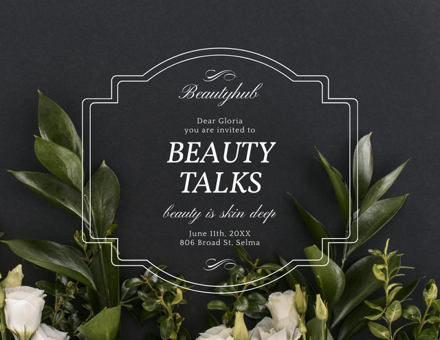 Captivating Beauty Event Announcement with Tender Spring Flowers Flyer 8.5x11in Horizontalデザインテンプレート