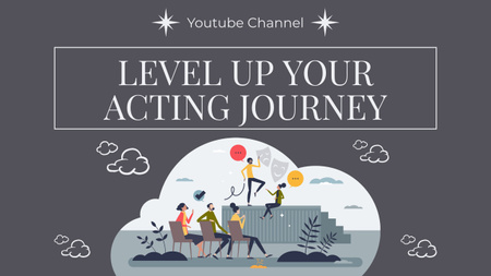 Designvorlage Angebot eines Kurses zur Verbesserung der schauspielerischen Fähigkeiten für Youtube
